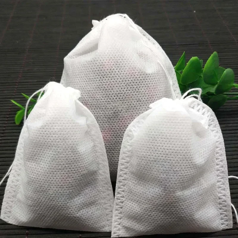 100pcs Food Grade Non-woven Fabric Tea Bags Tea Filter Bags for Spice Disposable Tea Bags Heal Seal Spice Filters Teabags