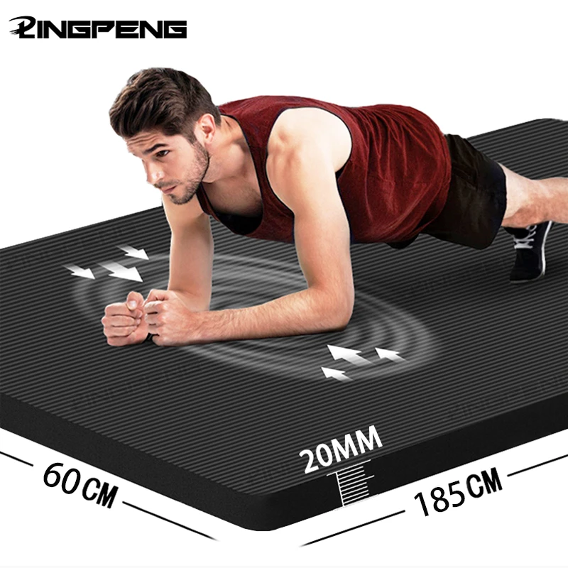 200*90CM Larger Strengthen Edging Non-Slip Men's Fitness Mat High Density Exercise Yoga Mat For Gym Home Exercise Gymnastics