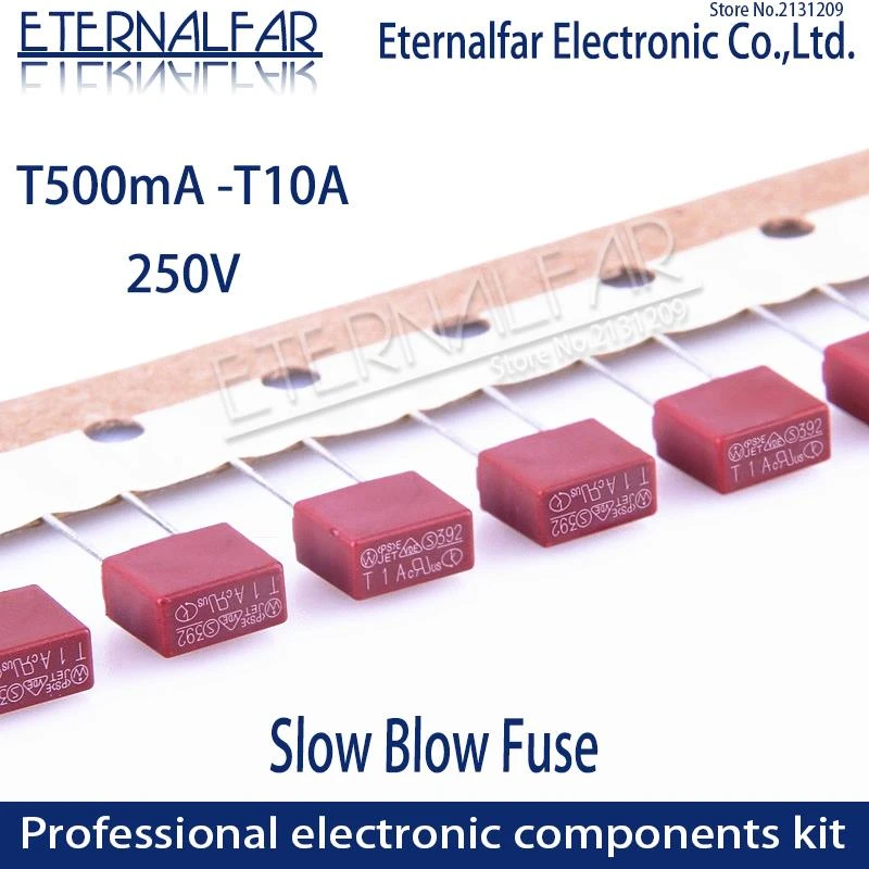 Square Fuse 0.5A 0.8A 1A 2A 2.5A 3.15A 4A 5A 6.3A 8A 10A 250V 392 Plastic Fuse T2A LCD TV Power Board Commonly Water Purifier