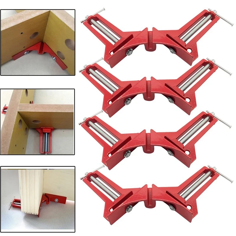 4pcs New Multifunction 90 degree Right Angle Clip Picture Frame Corner Clamp 100MM Mitre Clamps Corner Holder Woodworking tool