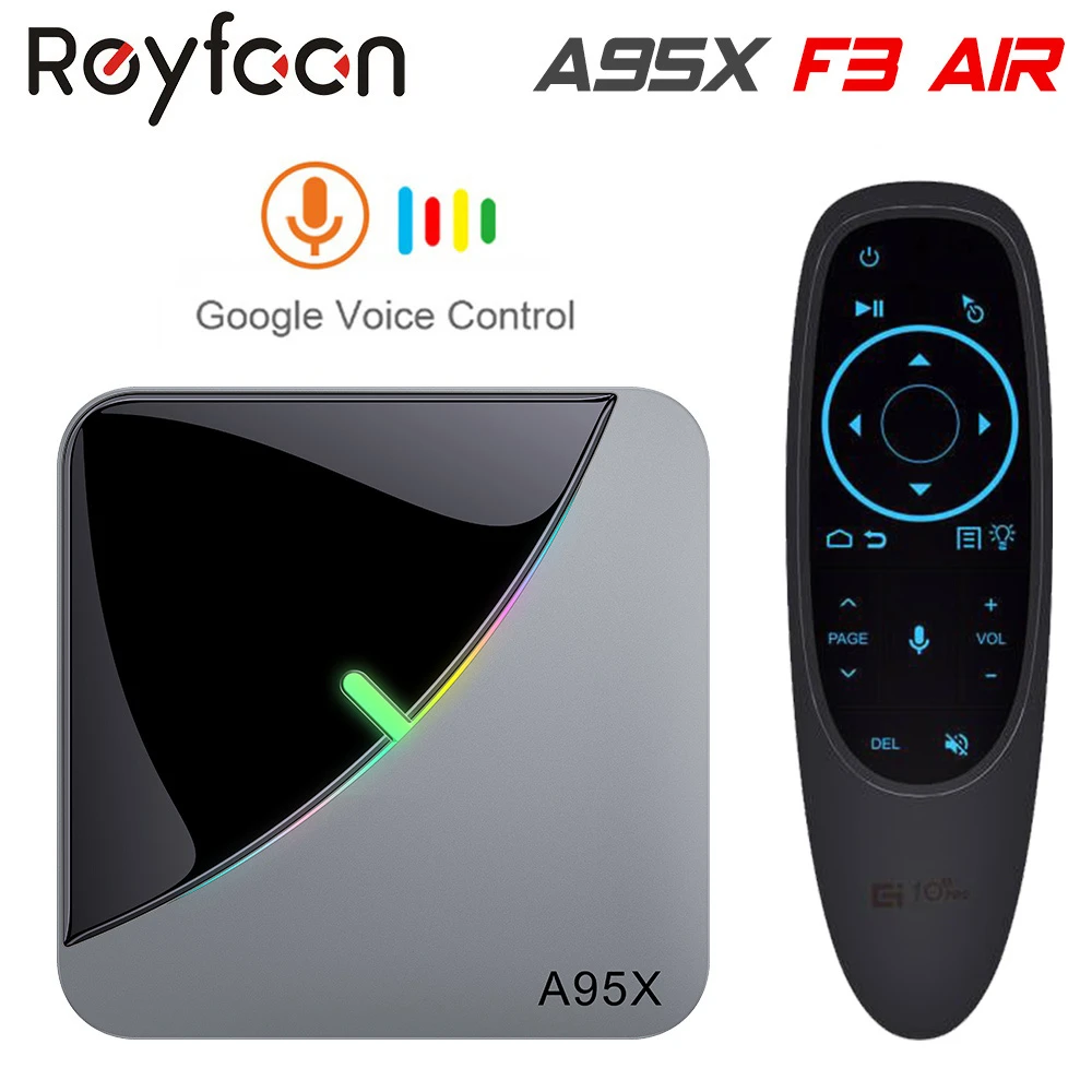 Android 9.0 RGB Light Smart TV Box Amlogic S905X3 USB3.0 1080P H.265 4K 60fps 5G Wifi Google Player Youtube A95X F3 Air 8K TVBOX