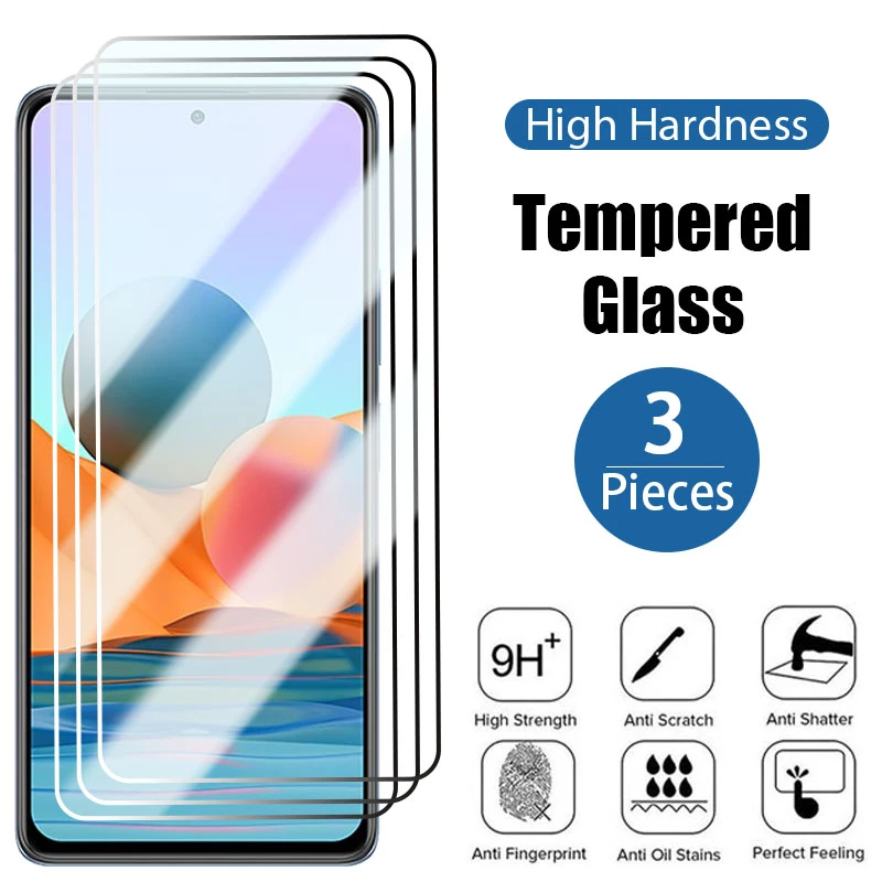 3PCS Tempered Glass for Xiaomi Redmi Note 10 9 8 7 Pro 9S 8T Screen Protector for redmi note  4x 5a 4 5 10 pro 5g phone Glass