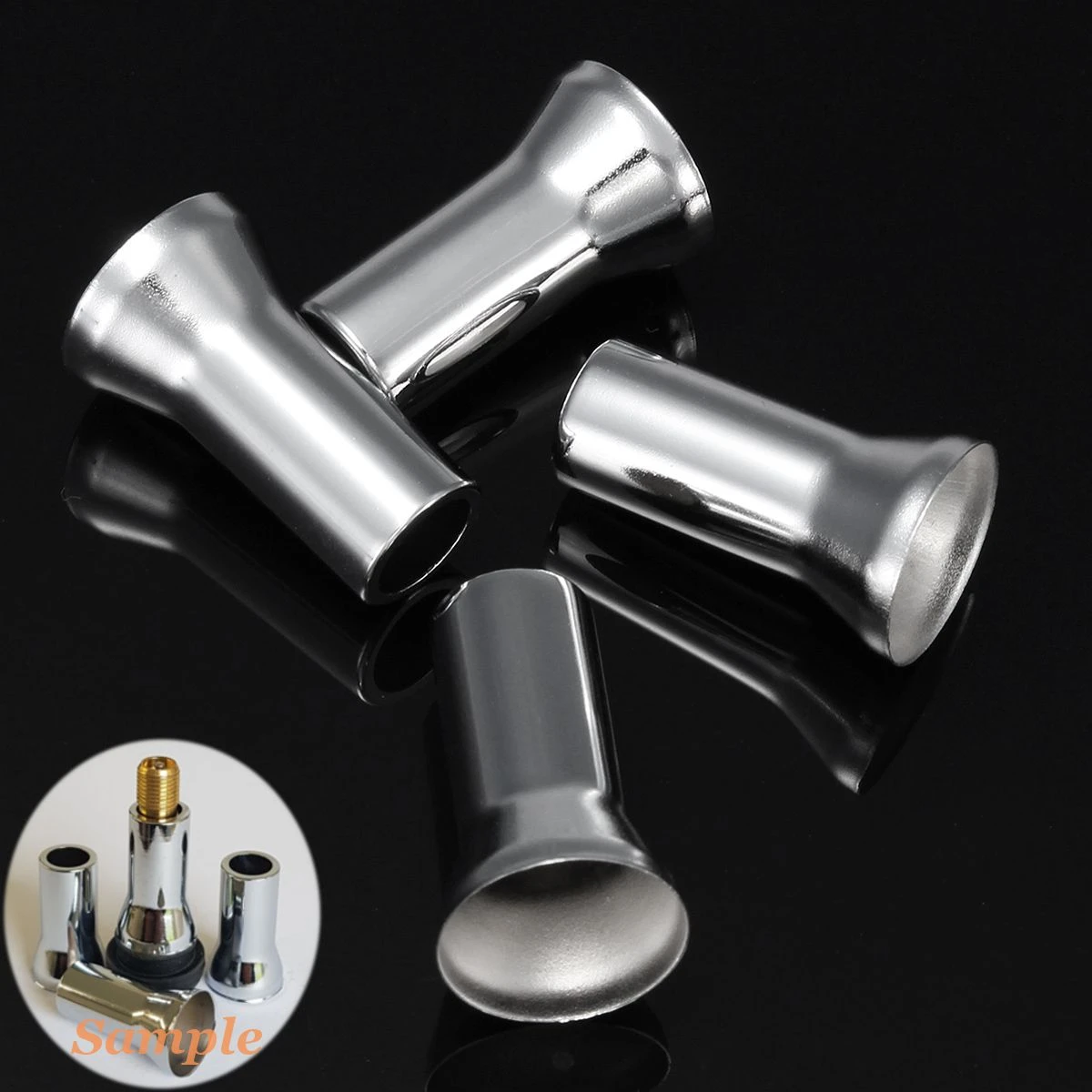 4PCS/Lot Chrome Alloy Plastic Caps Universal Silver Wheel Tyre Valve Caps Stem Dust Cover Airtight Cover