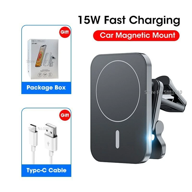 15W Magnetic Wireless Chargers Car Air Vent Stand Mount Phone Holder Fast Charging Station For iPhone 12 QI Wireless Charger