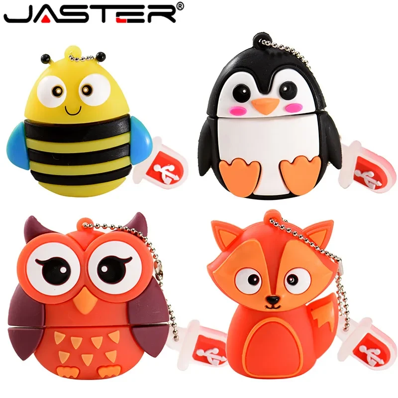 JASTER Cute penguin owl fox pen drive cartoon usb flash drive pendrive 4GB 8GB 16GB 32GB 64GB U disk animal memory stick gift