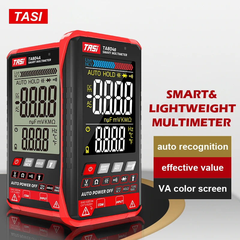 TASI TA804AB Digital Multimeter Professional Auto Tester Multimeter Ultrathin Intelligent OHM NCV Voltage Meter