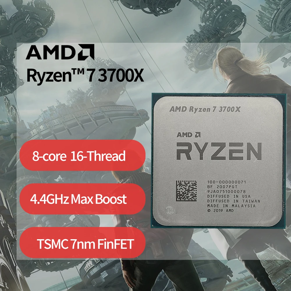 AMD Ryzen 7 3700X R7 3700X 3.6 GHz 7NM L3=32M 100-000000071 Eight-Core Sinteen-Thread CPU Processor Socket AM4