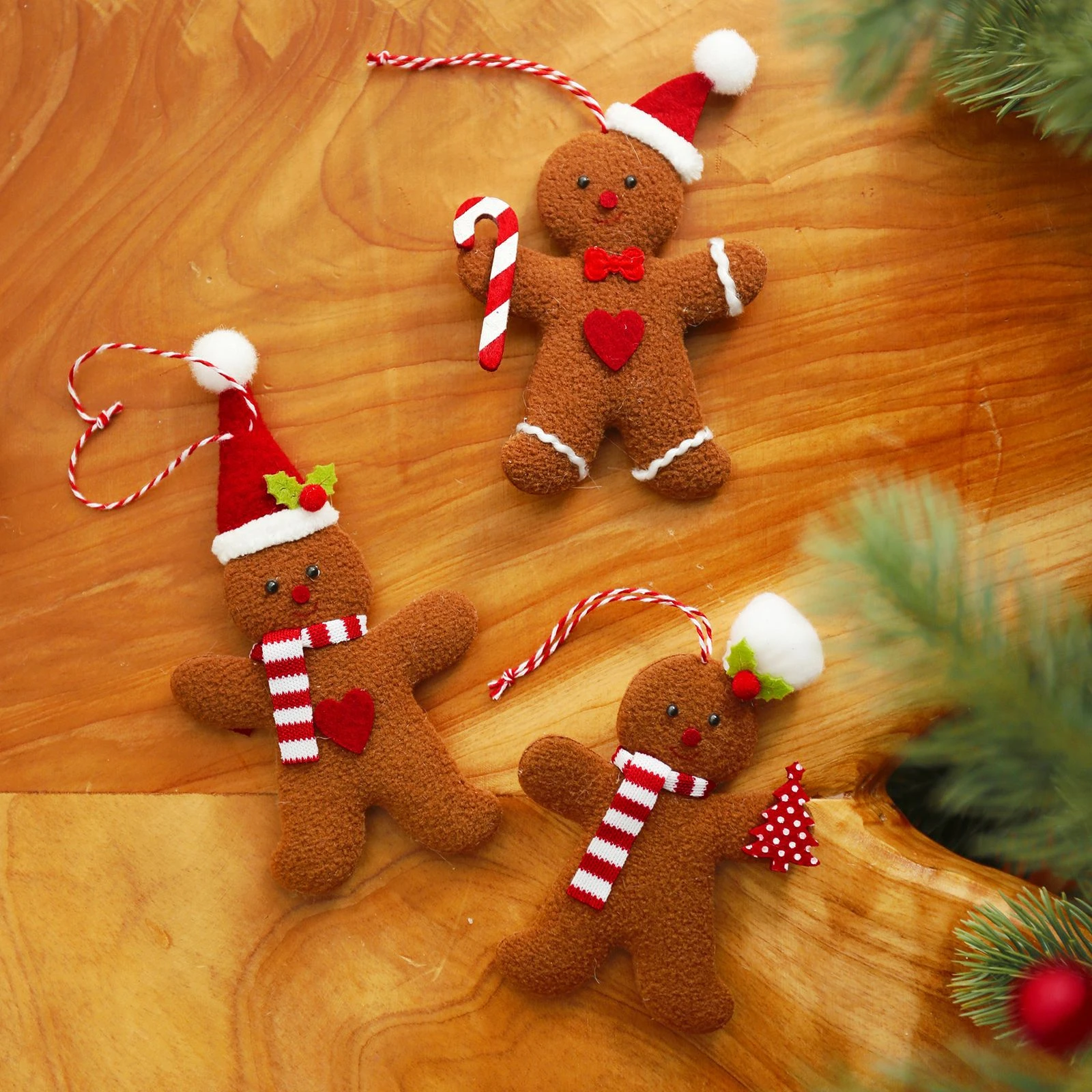 Christmas Ornaments Plush Gingerbread Man For Home Decoration Holiday Party Supplies Backpack Strap Children Toys 3pc