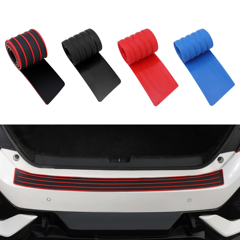 4 Colors Universal Car Trunk Door Guard Strips Car Door Sill Protector Rubber Rear Bumper Cover Guard Trim Pad Car Decoration