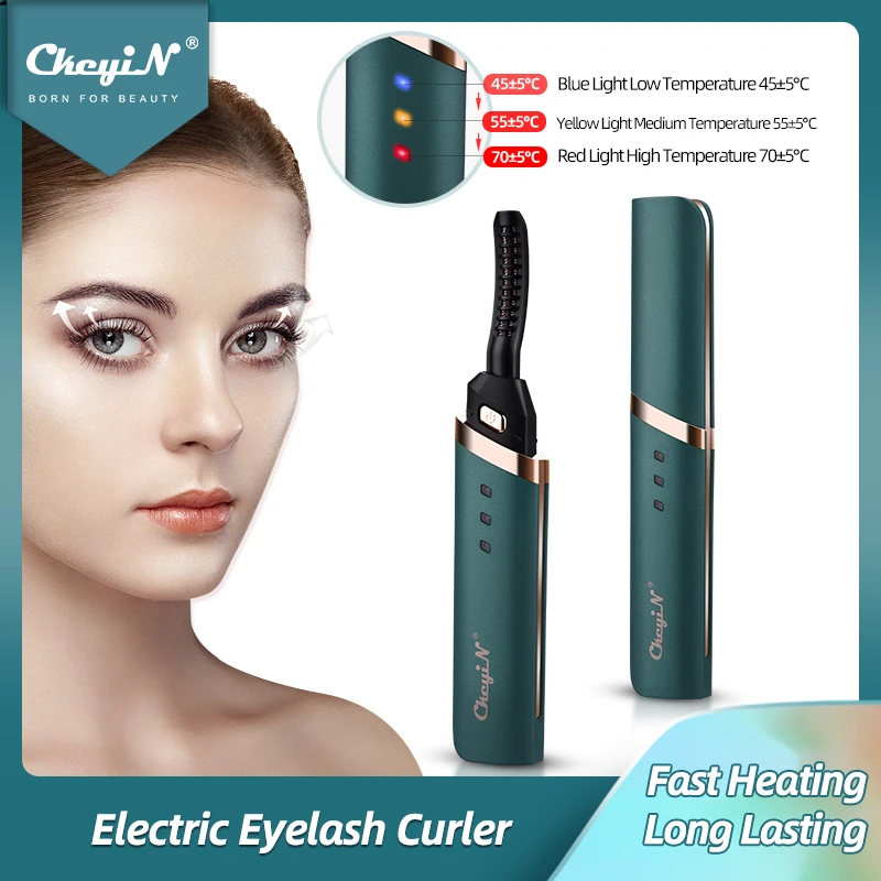 Electric Eyelash Curler Fast Heating Natural Eyelash Curling Iron Temperature Adjustable Makeup Eyelash Curling Pen USB Charging