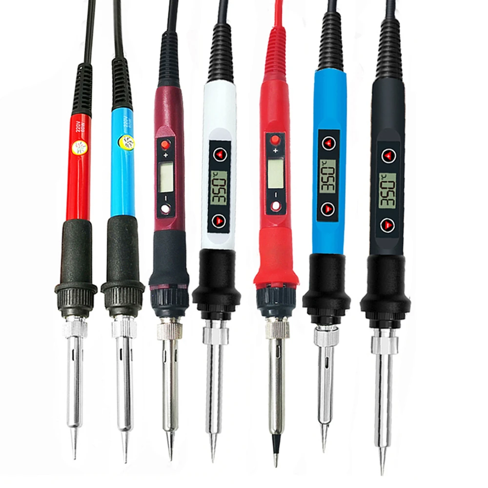 60/80W digital electric soldering iron welding iron tool  temperature adjustable soldering  iron tips/ stand/ tin wire