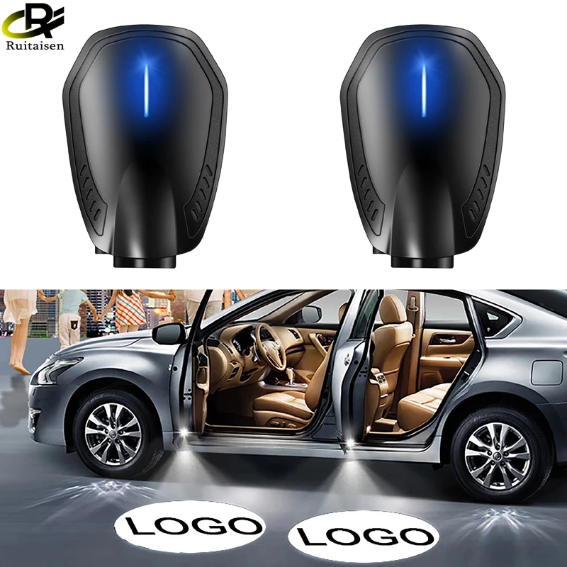 2PCS Rechargeable Led Car Door Welcome Light Wireless Car Styling Laser Projector Logo Ghost Shadow Lamp Car Accessories