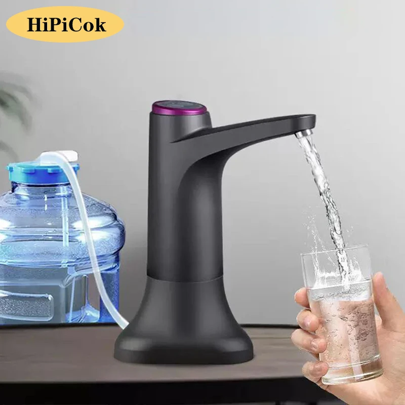 HiPiCok Water Dispenser USB Water Pump 19 Liters for Bottle Mini Automatic Electric Water Gallon Bottle Pump Drink Dispenser