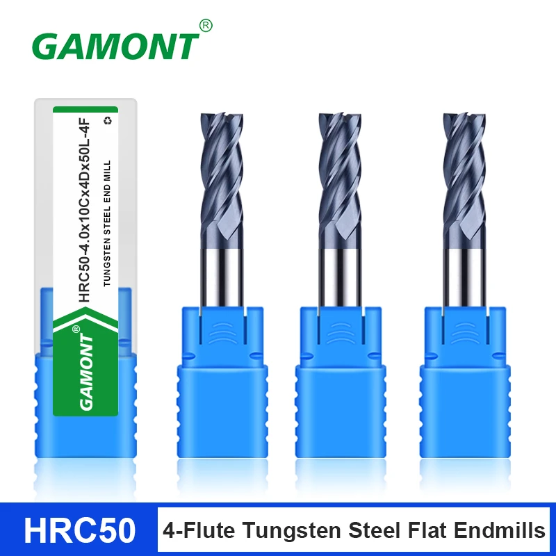 Milling Cutter HRC50 Endmill Alloy Tungsten Steel Cnc Maching GAMONT Top Milling Machine Tools For Steel 1.0mm-12.0mm