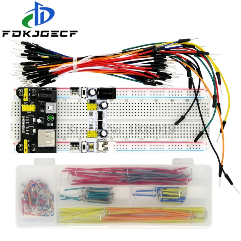 3.3V/5V MB102 Breadboard power module+MB-102 830 points Prototype Bread board for arduino kit +65pcs / 140pcs jumper cable wires
