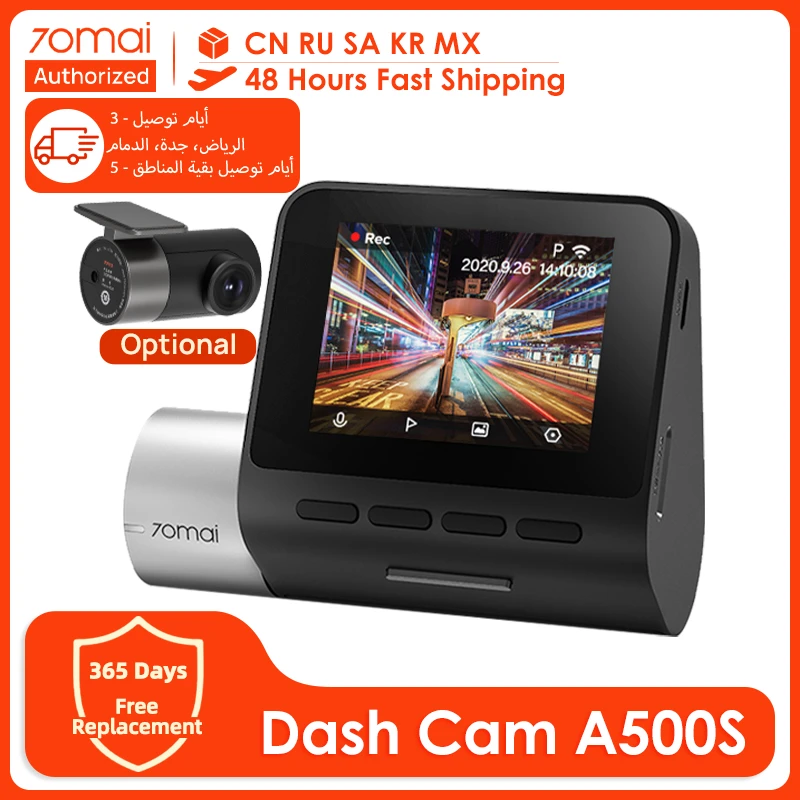 70mai Dash Cam A500S 1944P Car DVR Vehicle Camera Pro Speed and GPS Parking Mode Night Vision Wifi Pro Plus A500 Car Monitor