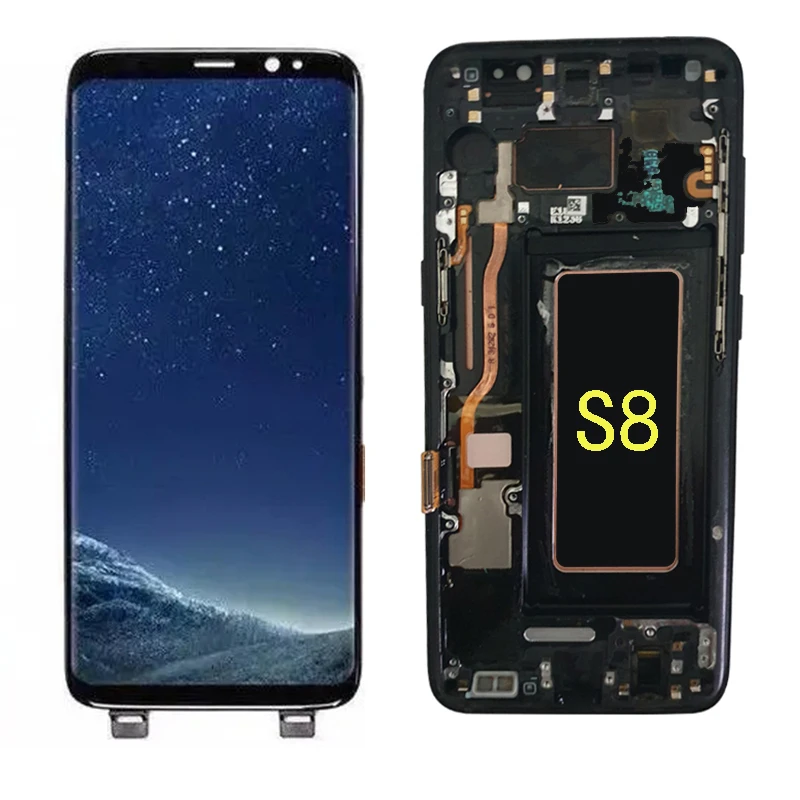 100% Original Amoled Display with frame For SAMSUNG Galaxy S8 G950F G950U  G950N   G950FD LCD  Touch Screen Repair parts