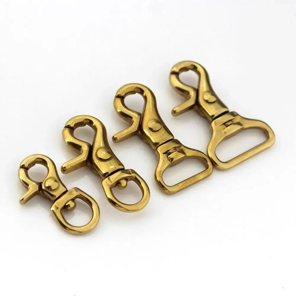 Solid Brass Trigger Clips Swivel Eye Bolt Snap Hook Lobster Clasps for Leather Craft Bag Strap Belt Webbing Pet Dog Rope Leashes