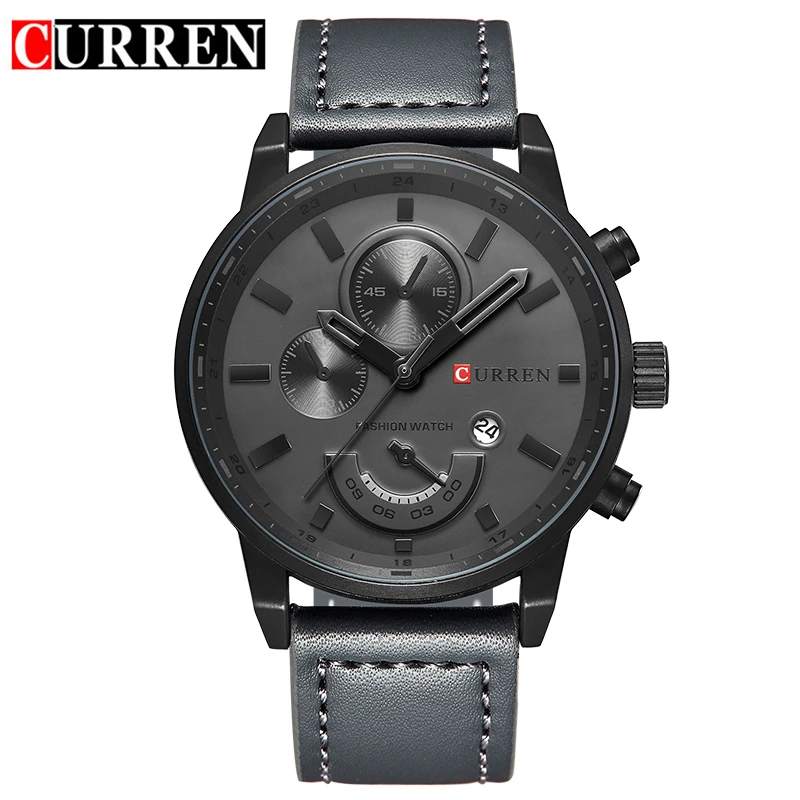 CURREN Men's Casual Sport Quartz Watch Mens Watches Top Brand Luxury Quartz-Watch Leather Military Watch Wrist Male Clock Drop