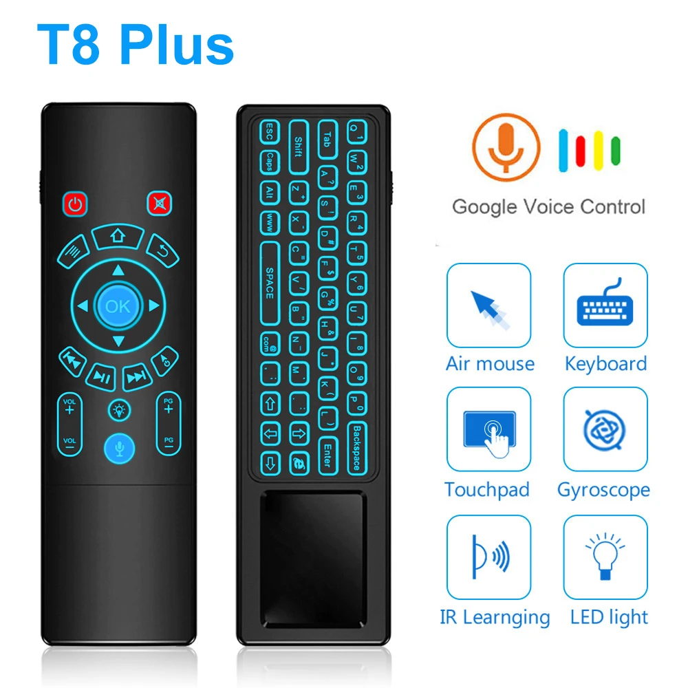 Voice Control Fly Air Mouse Gyro Sensing Game 2.4GHz Wireless keyboard Remote Control Microphone For Android Box X96Max X96mini