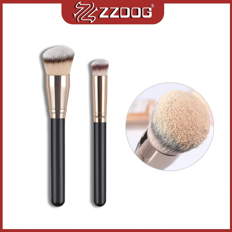 ZZDOG 1/2Pcs Professional Makeup Brushes Set High-End Foundation Concealer Contour Blending Beauty Brush Frosted Wooden Handle