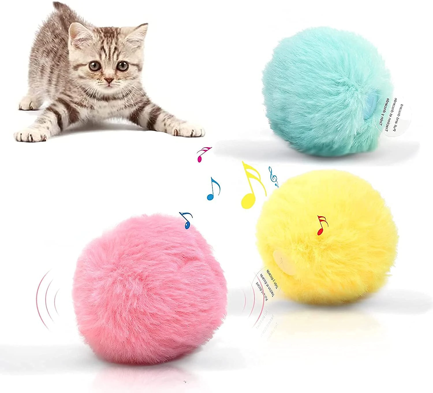 Interactive Cat Ball Toys Plush Electric Catnip Sound Cat Selfplaying Kitten Toy Pet Ball Pet Supplies Products Toys for Cats