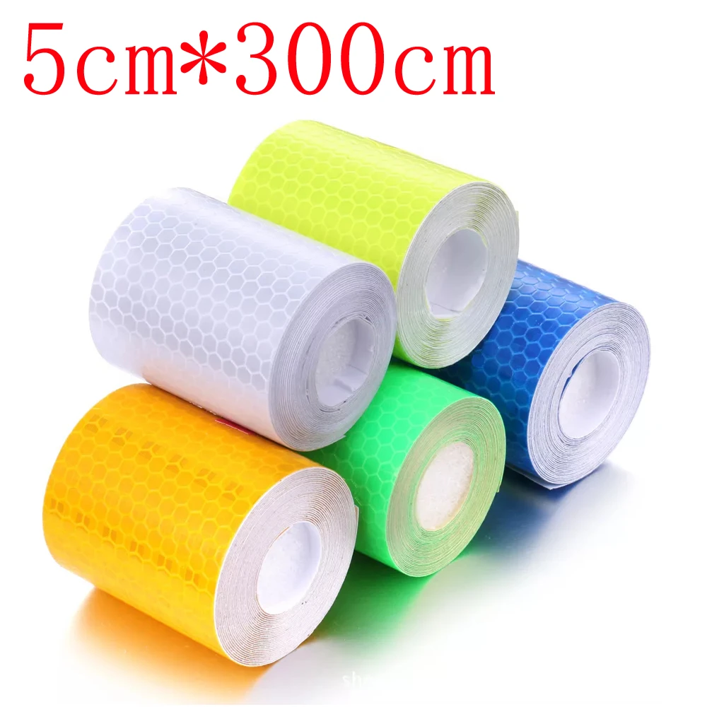 5cm*300cm Car Reflective Tape Decoration Safety Warning Car Sticker Reflector Tape Strip Film Auto Motorcycle Stickers