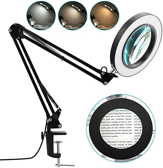 4Kinds 2021 NEW Magnifying Glass with LED Light Third Hand Soldering Tool Desk Clamp USB Magnifier Welding/Reading Table Lamp