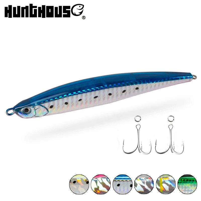 Hunthouse Jerk Press Bait Pencil Fishing Lures Sinking 125mm/40g 175mm/50g Lure Tuna SeaBass Perch Long Casting Spinning Hard