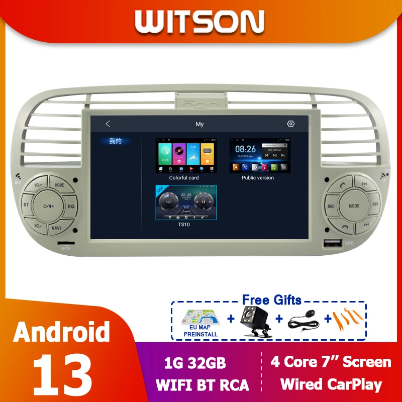 DE STOCK ! WITSON K700 Android 11 Quad Core Car Dvd media Player FOR FIAT 500 Radio Multimedia Buit in DPS CAR GPS NAVIGATION