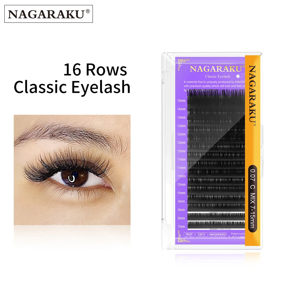 NAGARAKU 16Rows Faux mink individual eyelash lashes maquiagem cilios for professionals soft mink eyelash extension
