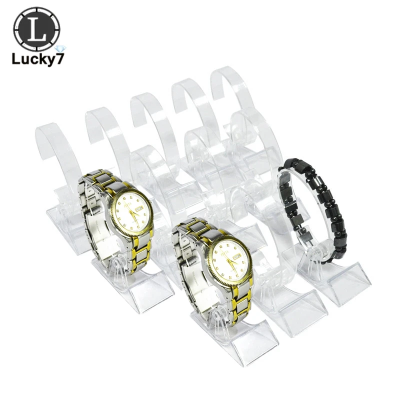 Wholesale 10pcs/Lot Acrylic Watch Display Rack Clear Rotating Bracelet Bangle Chain Organizer Storage Holder Stand