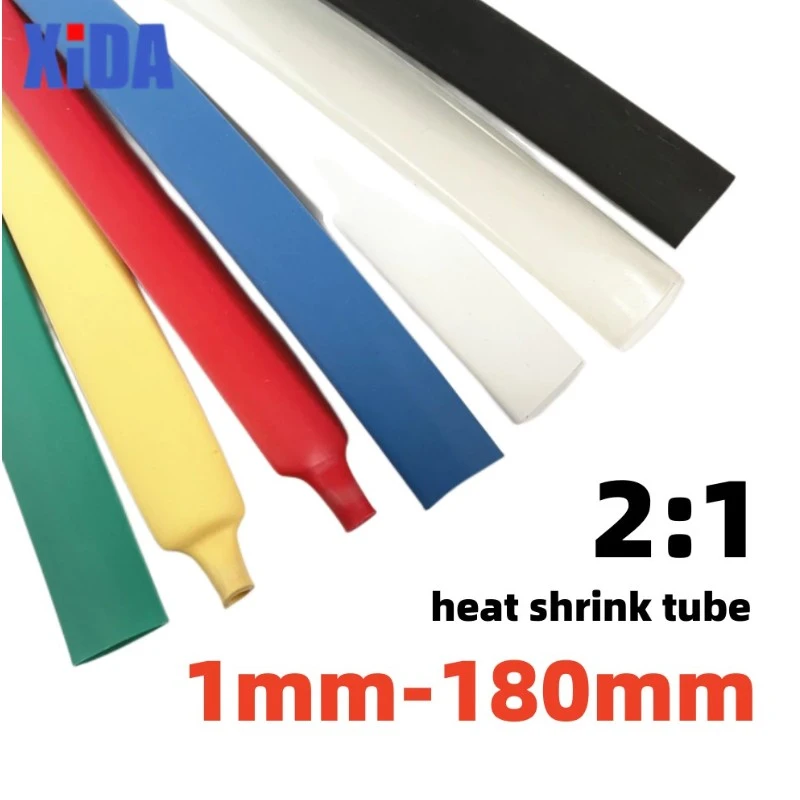 1M/lot 7 Color 18mm/20mm/22mm/25mm/28mm/30mm/35mm/40mm/50mm Electronic Heat Shrink Tubing 2:1 Heat Shrinkable Tube Sleeving Wrap