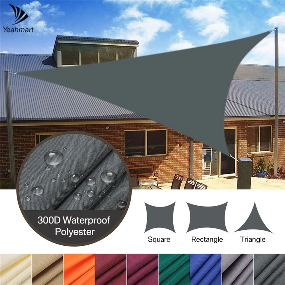 2/3/3.6/5M Triangle Sun Shade Sail Canopy for 98%UV Block Sun Shelter For Outdoor Facility&Activities Backyard Awning