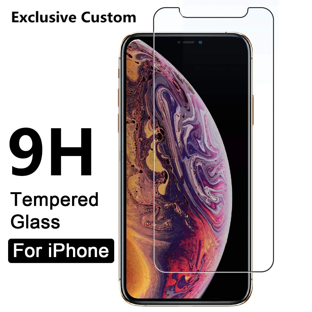 EXCLUSIVE CUSTOM Glass for IPhone 12 Pro MAX Plus 7 8 6 11 X XR 13 5 SE Screen Protector Ultra Thin 9H Protective Tempered Glass