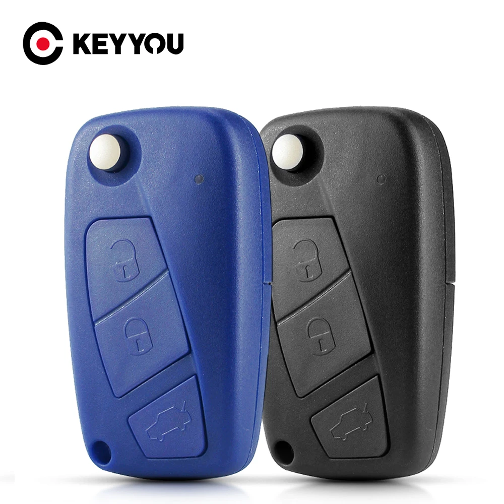 KEYYOU 2/3 Buttons Flip Remote Key FOB Case Shell For FIAT Iveco Punto Ducato Stilo Panda Idea Doblo Bravo Fob switchblade key