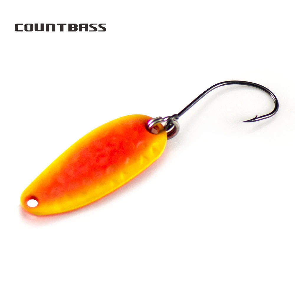 COUNTBABSS Brass Casting Spoon With Single Hook 3.5g  1/8oz Salmon Trout Pike Bass Fishing Lures, Crappie Fish Bait