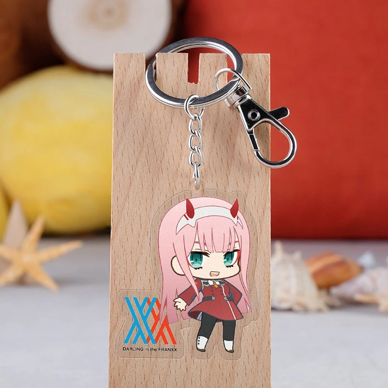 Anime DARLING In The FRANXX Acrylic Keychain Cartoon Figure Otaku Acrylic Pendent Keyring