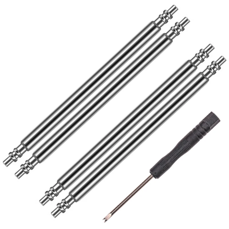 Watch Band Strap Accessories Stainless Steel Spring Bar 4pcs Silver Metal Watchbands Repair Tool 16-28mm Strap Link Pin