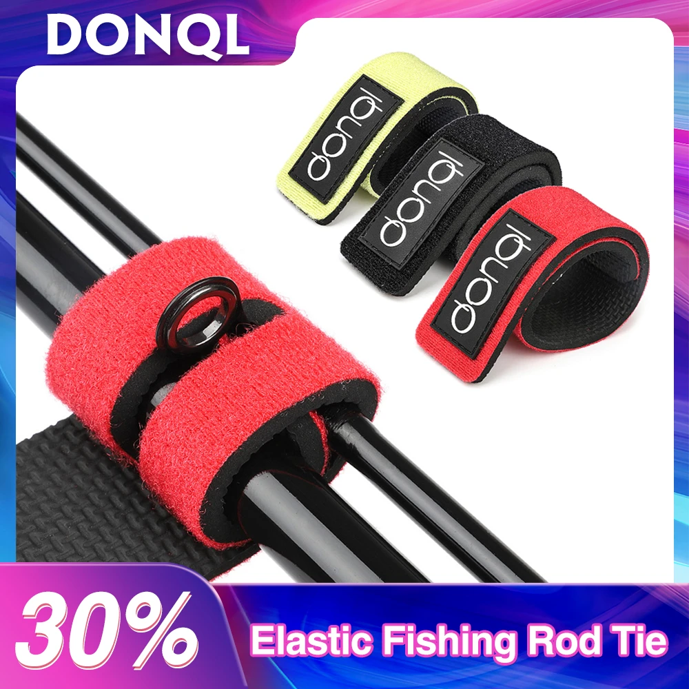 DONQL Elastic Bandage Fishing Rod Tie Strap Accessories for Carp Fish pole Guide Ring Fishing Rod Holder Belt Strap Suspenders