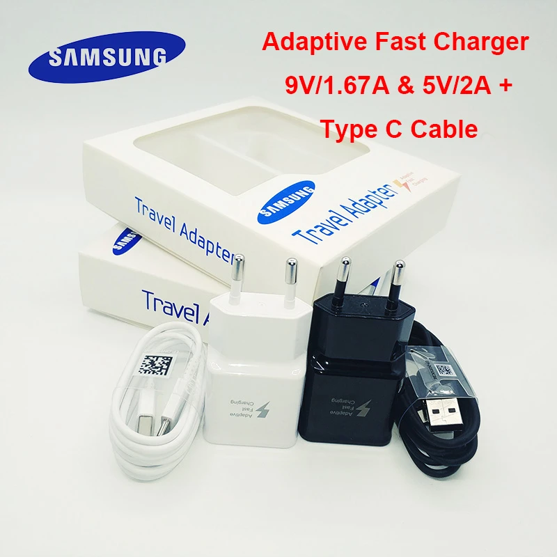 9V 1.67A Fast Charger USB Power Adapter Quick Charge Type C Cable for Samsung Galaxy S10 S9 S8 Plus Note 10 A90 A80 A70 A60 A50