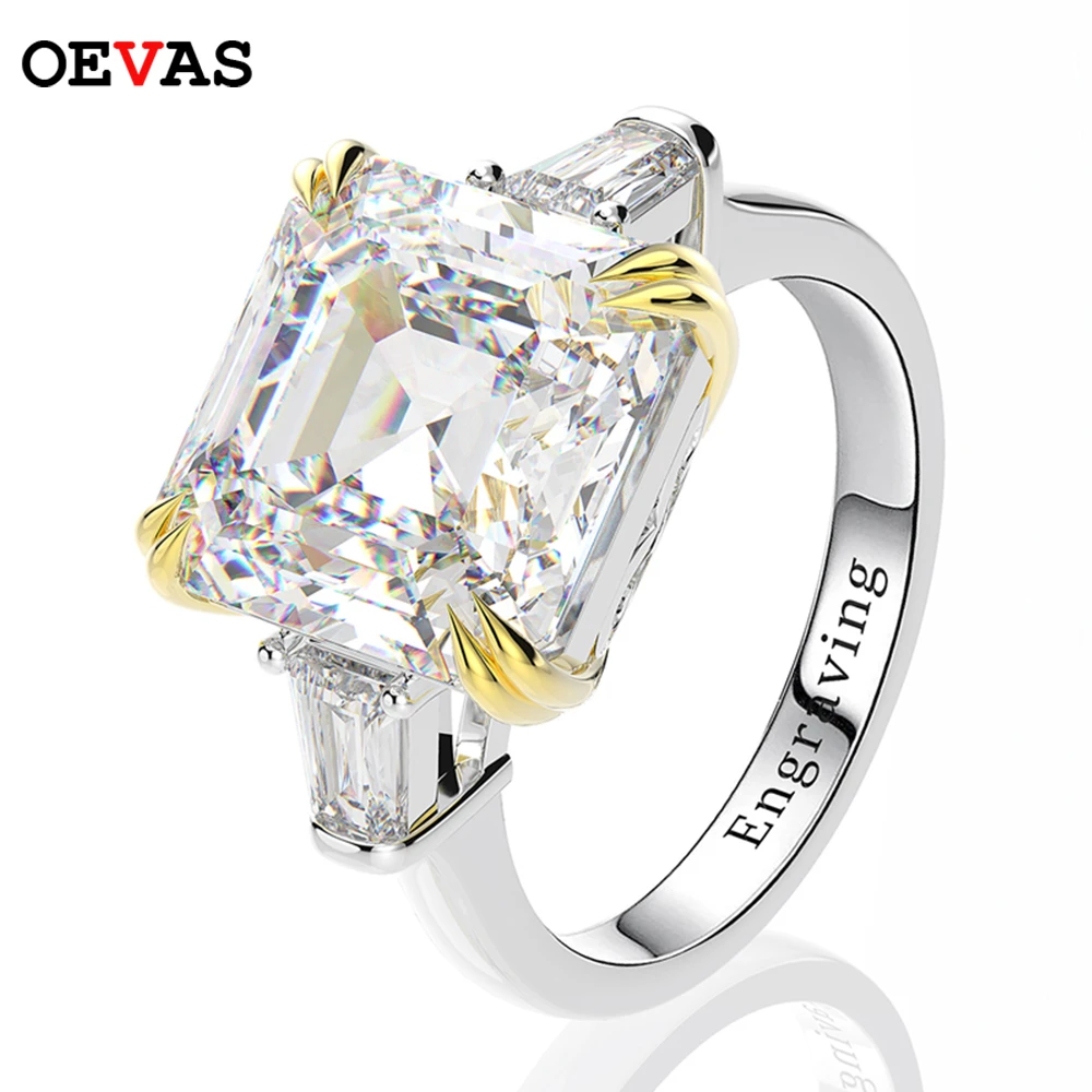 OEVAS 100% 925 Sterling Silver Created Moissanite Citrine Diamonds Gemstone Wedding Engagement Ring Fine Jewelry Gift Wholesale