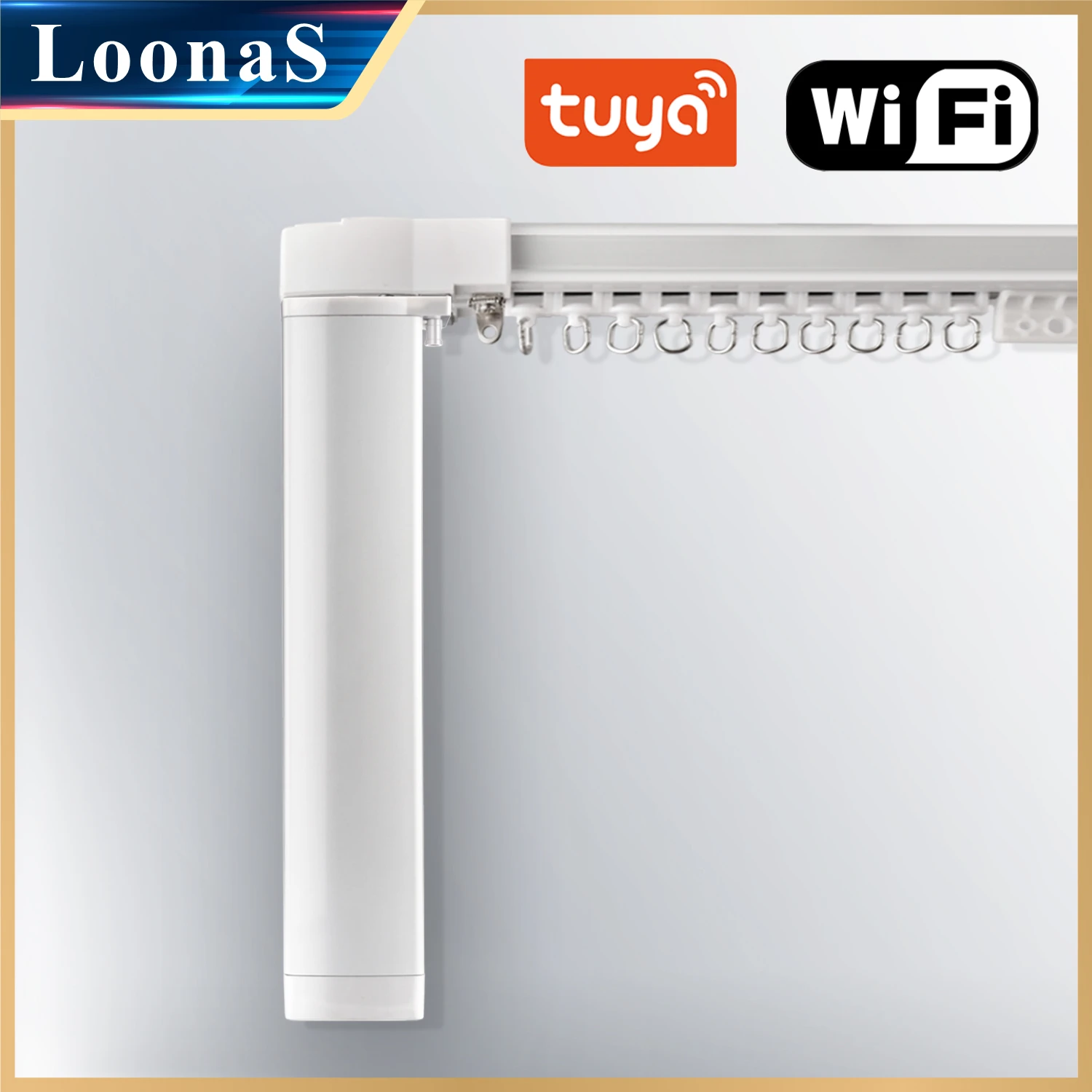 Loonas Tuya WiFi Curtain Motor Track Cornice Smart Home Electric Engine Customized Length Support Alexa and Google Assistant