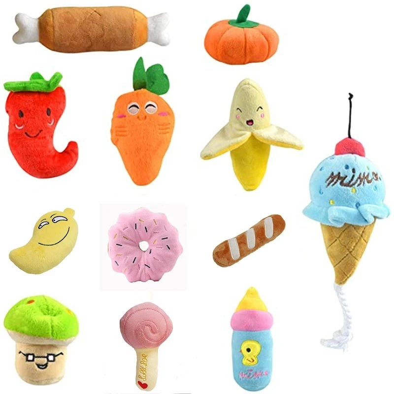 Cute Plush Dog Toys Stuffed Squeaky Lovely Pet Small Dog Puppy Cat Tugging Chew Quack Sound Toy Peluche Dogs Supplies