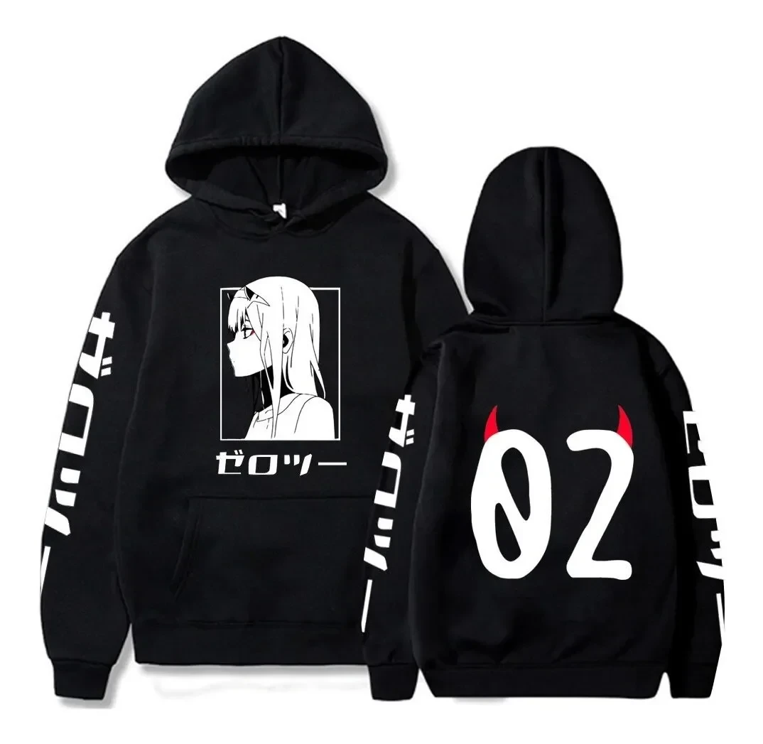 Anime Darling In The Franxx Zero Two Hip Hop Manga Hoodie Japanese Streetwear Women Men Spring and Autumn Hoodies Sweatshirts