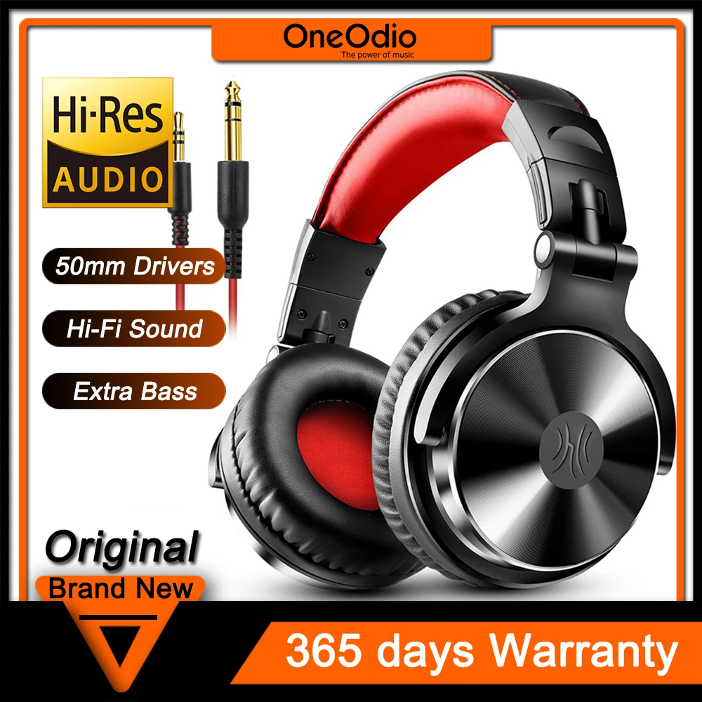 Oneodio Pro 50 Wired Studio Headphones Stereo Professional DJ Headphone with Microphone Over Ear Monitor Earphones Bass Headsets