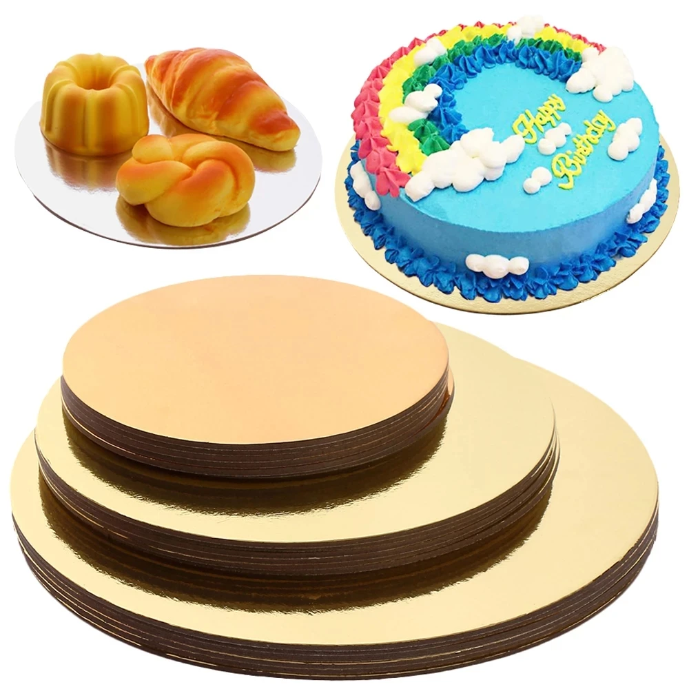 18/3pcs Round Cake Boards Set Cakeboard Base Disposable Paper Cupcake Dessert Tray 6 inches, 8 inches, and 10 inches 6 of Each