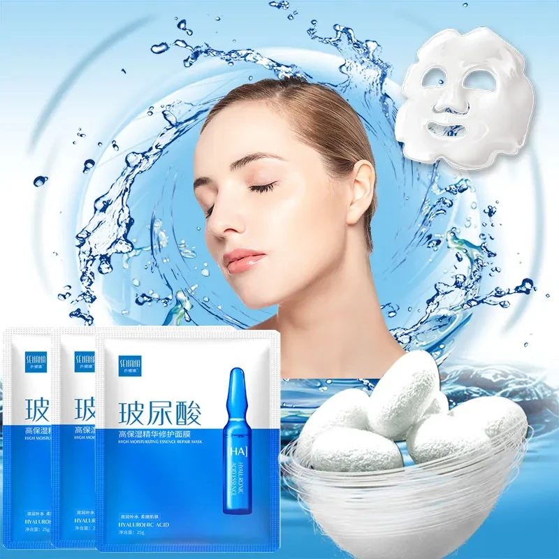 Hyaluronic Acid Face Sheet Mask Collagen Whitening Korean Beauty Facial Moisturizing Skin Care Mascara Masker Maske Facemask