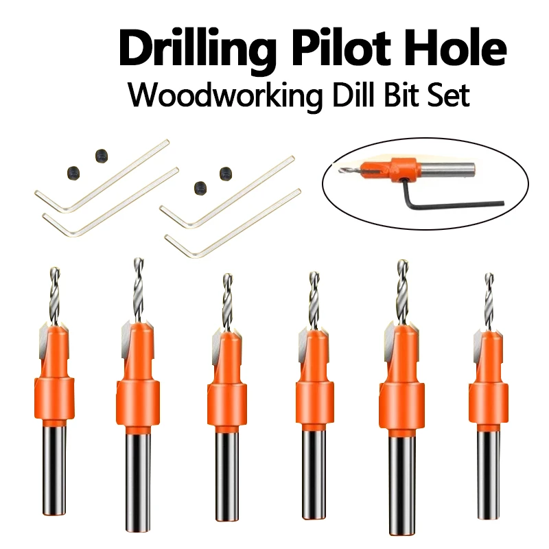 HSS Countersink Drill Bit Screw Woodworking Chamfer Tool Quick Change Wood Hole Drills Bit round Shank Timber plastic Working