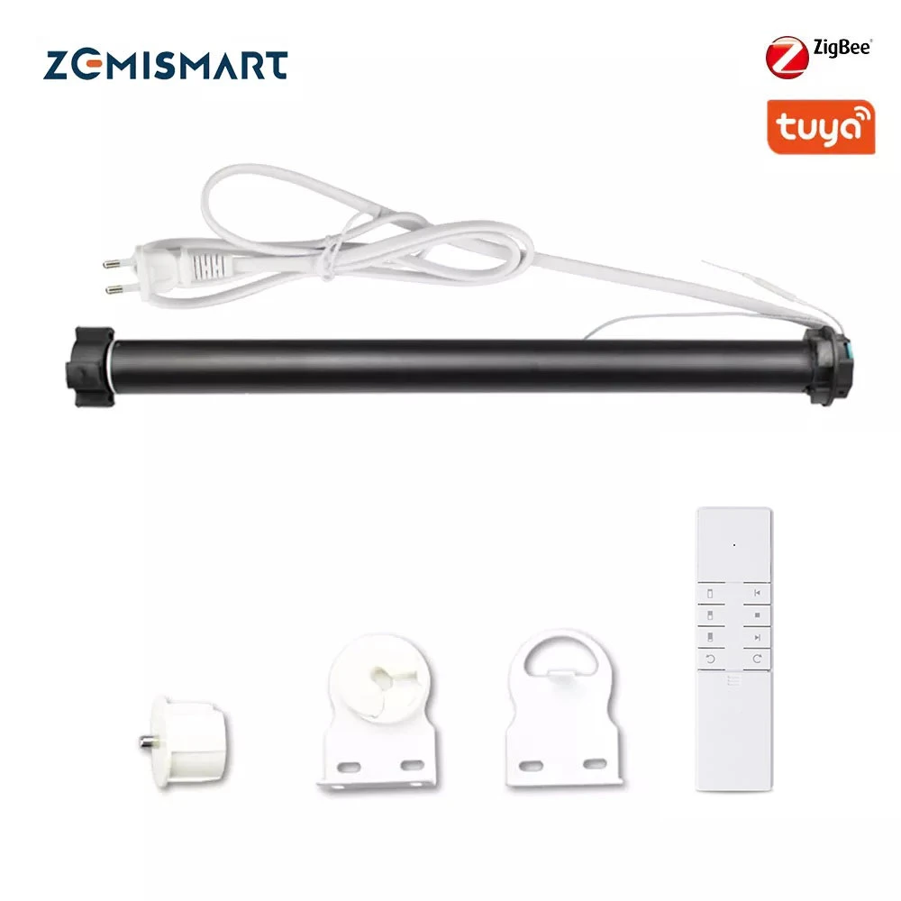 Zemismart Tuya Zigbee Roller Shade Motor 38mm Tube Electric Engine Shutter Rod Alexa Google Home Smartthings Zigbee 2MQTT deCONZ